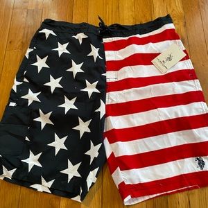Mens American flag swim suit